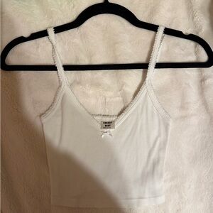 Aritzia White Ribbed Camisole